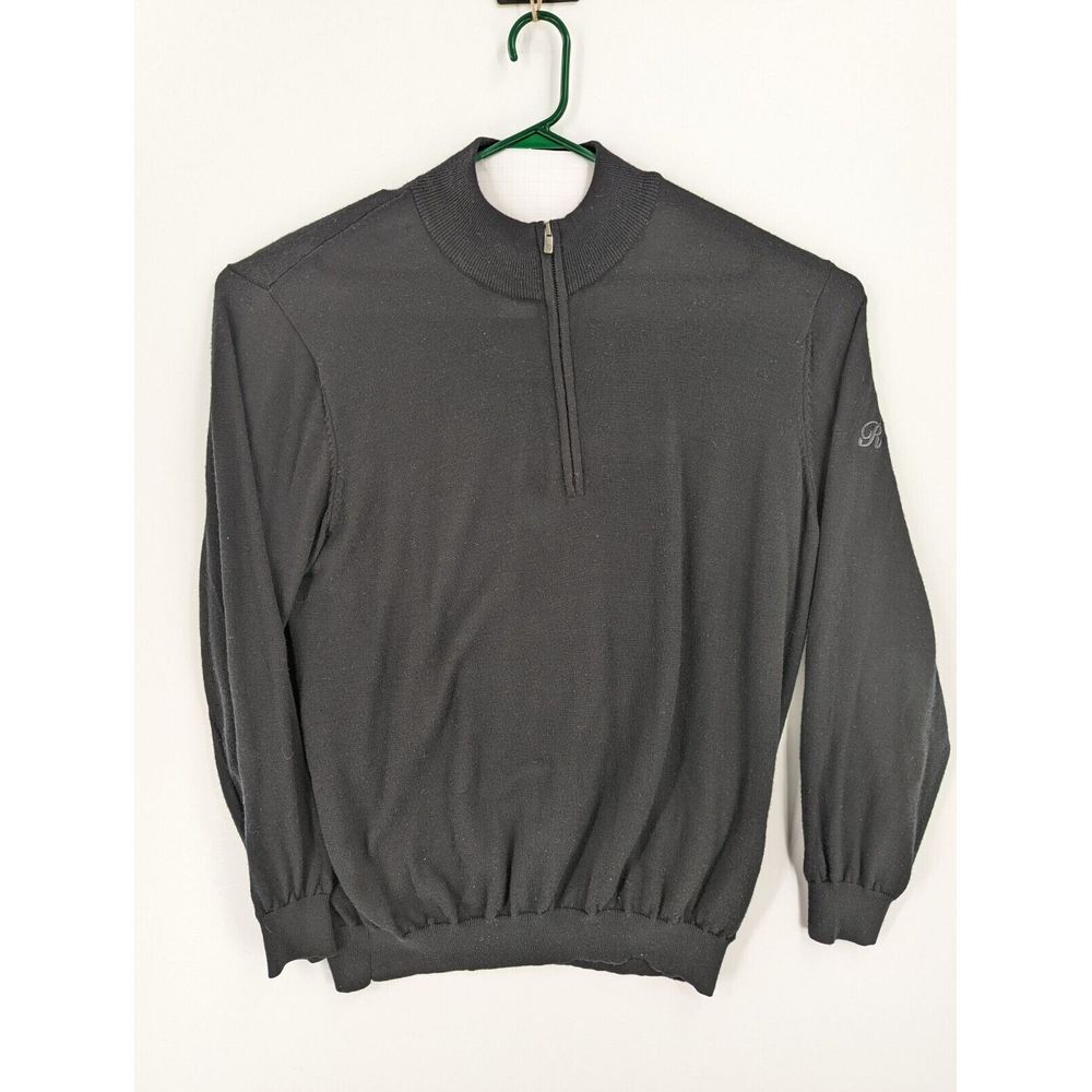 Footjoy Men's 100% Wool Black 1/2 Zip Pullover Long Sleeve Sweater, Size XXL